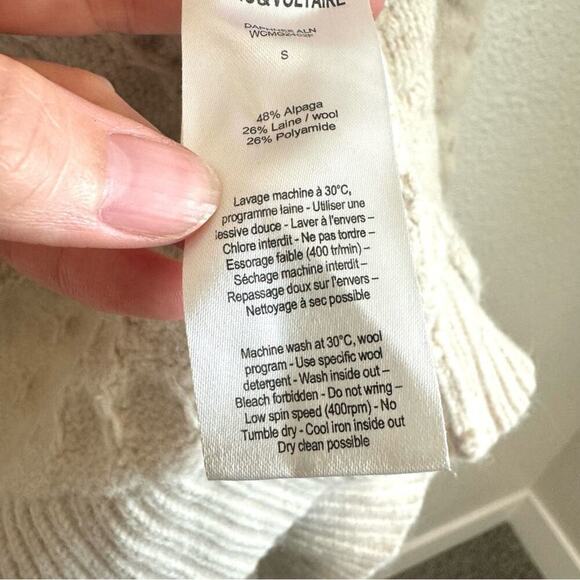 Zadig & Voltaire Daphne Women's Small Cardigan Quilted Knit Alpaca Blend Open - Picture 7 of 11